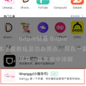 Bitpie轻量 Bitpie钱包最新版本下载教程及功能亮点，尽在一篇文章中详解