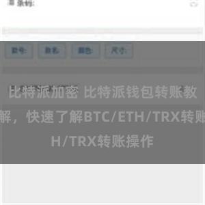 比特派加密 比特派钱包转账教程详解，快速了解BTC/ETH/TRX转账操作