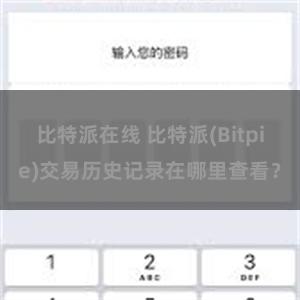 比特派在线 比特派(Bitpie)交易历史记录在哪里查看？